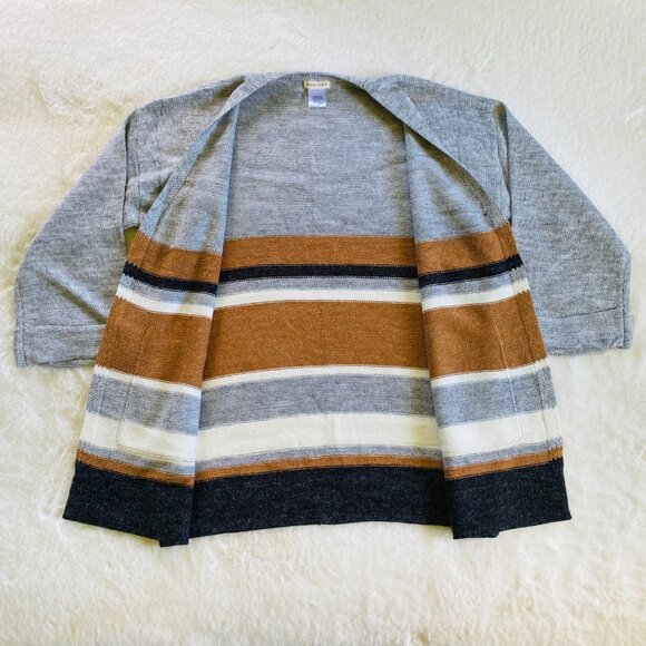 2/$18🌴 Main Strip Striped Open Cardigan Relaxed Fit, size Small - Picture 2 of 8